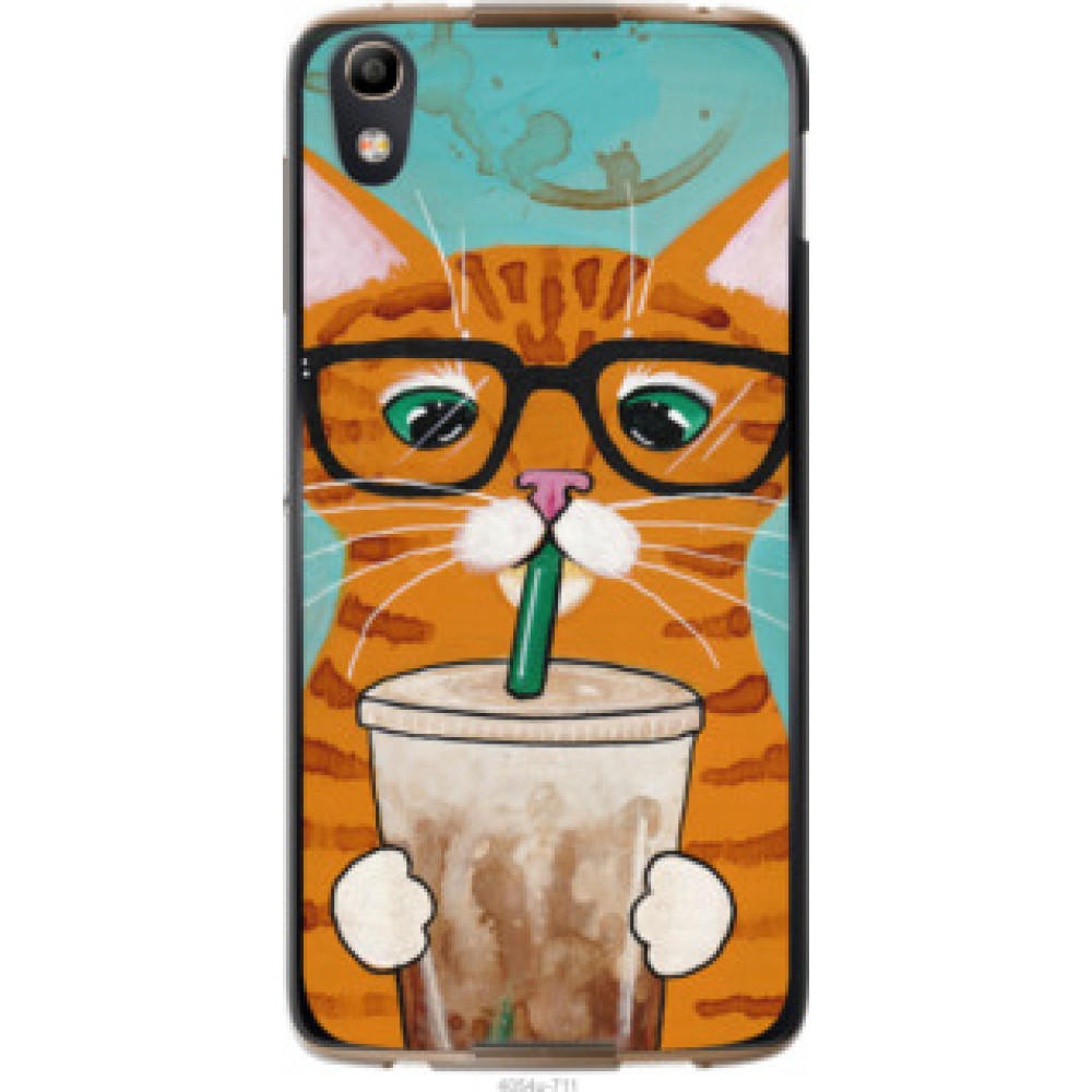 Чохол на Alcatel idol 4 Зеленоглазый кот в очках (4054u-711)