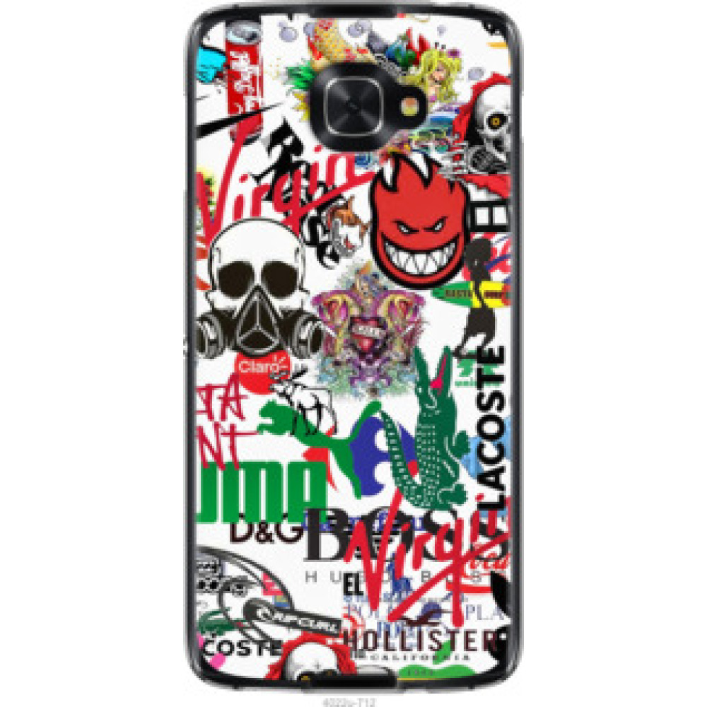 Чехол на Alcatel idol 4s Many different logos (4022u-712)