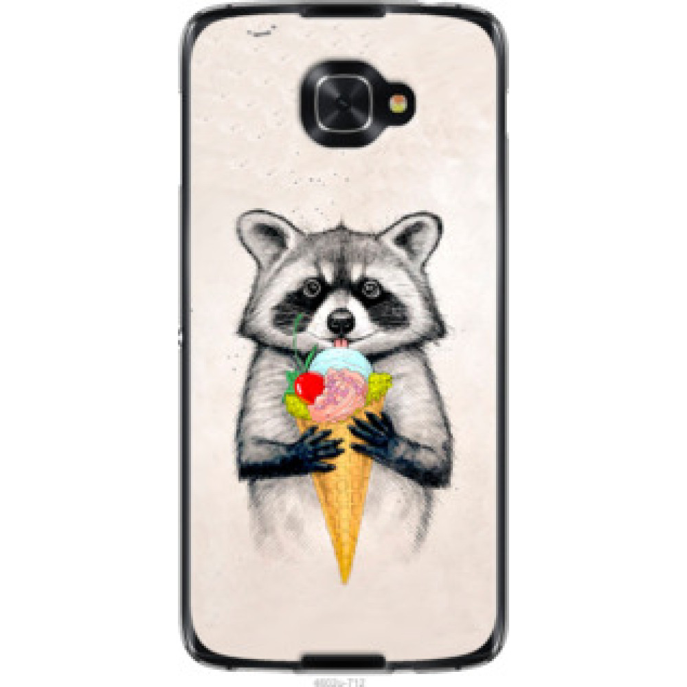 Чехол на Alcatel idol 4s Енотик с мороженым (4602u-712)