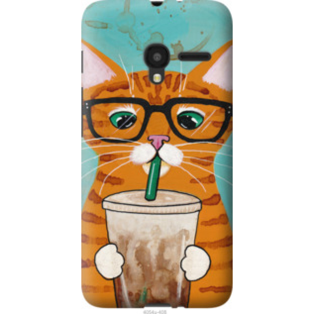 Чехол на Alcatel One Touch Pixi 3 4.5 Зеленоглазый кот в очках (4054u-408)