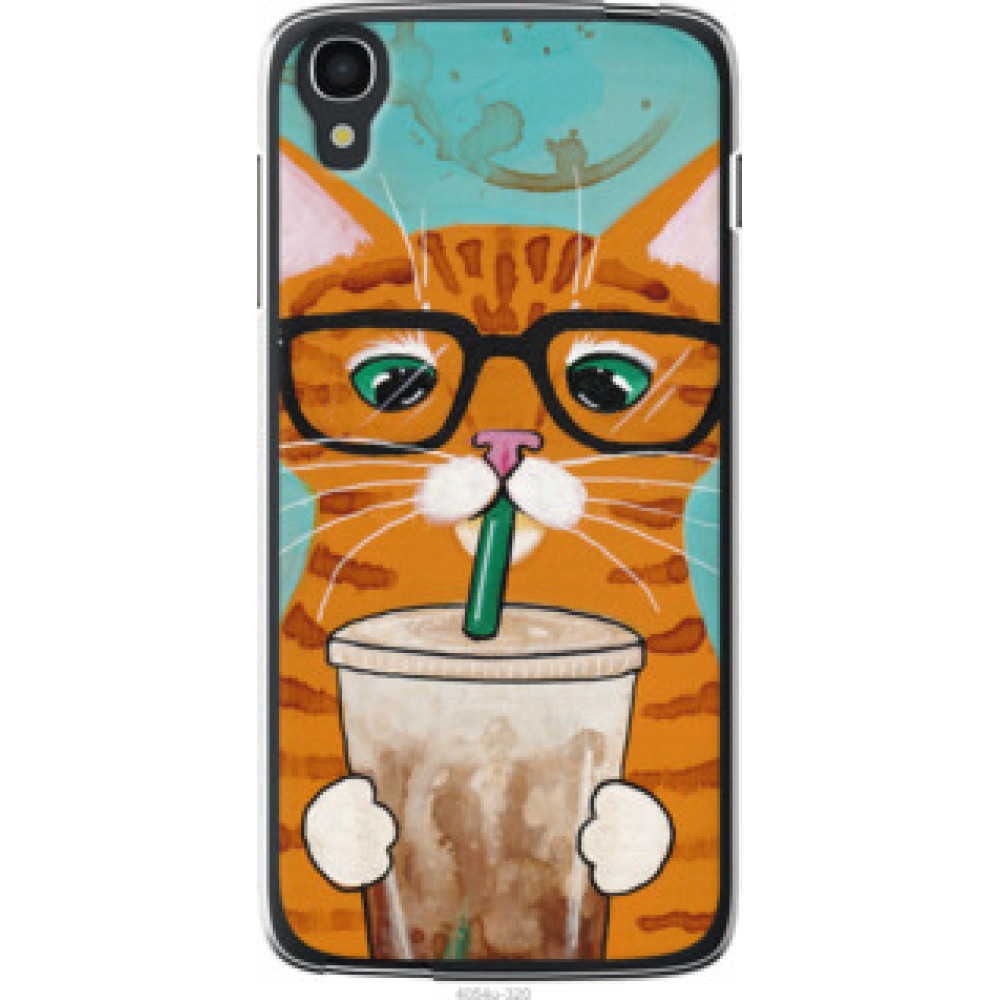 Чехол на Alcatel One Touch Idol 3 4.7 Зеленоглазый кот в очках (4054u-320)