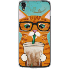 Чехол на Alcatel One Touch Idol 3 5.5 Зеленоглазый кот в очках (4054u-321)