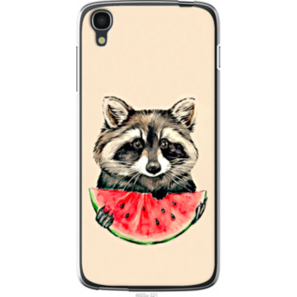 Чехол на Alcatel One Touch Idol 3 5.5 Енотик с арбузом (4605u-321)