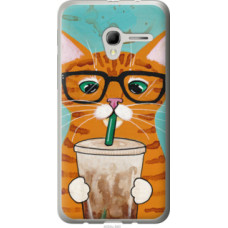 Чехол на Alcatel One Touch Pop 3 5.0 Зеленоглазый кот в очках (4054u-940)