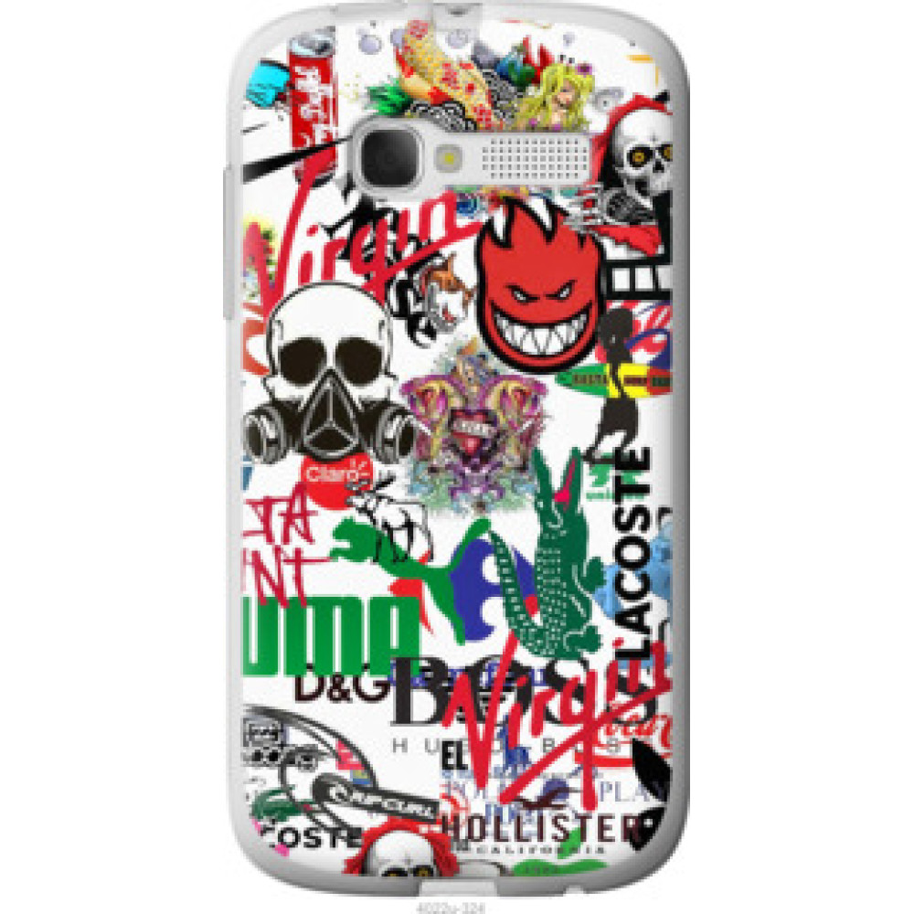 Чехол на Alcatel One Touch Pop C5 5036D Many different logos (4022u-324)