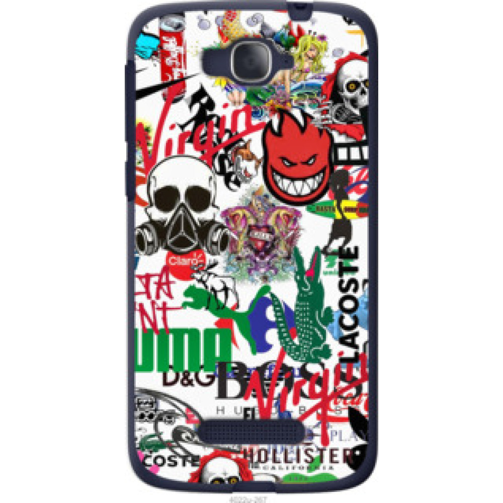 Чехол на Alcatel One Touch Pop C7 7041D Many different logos (4022u-267)