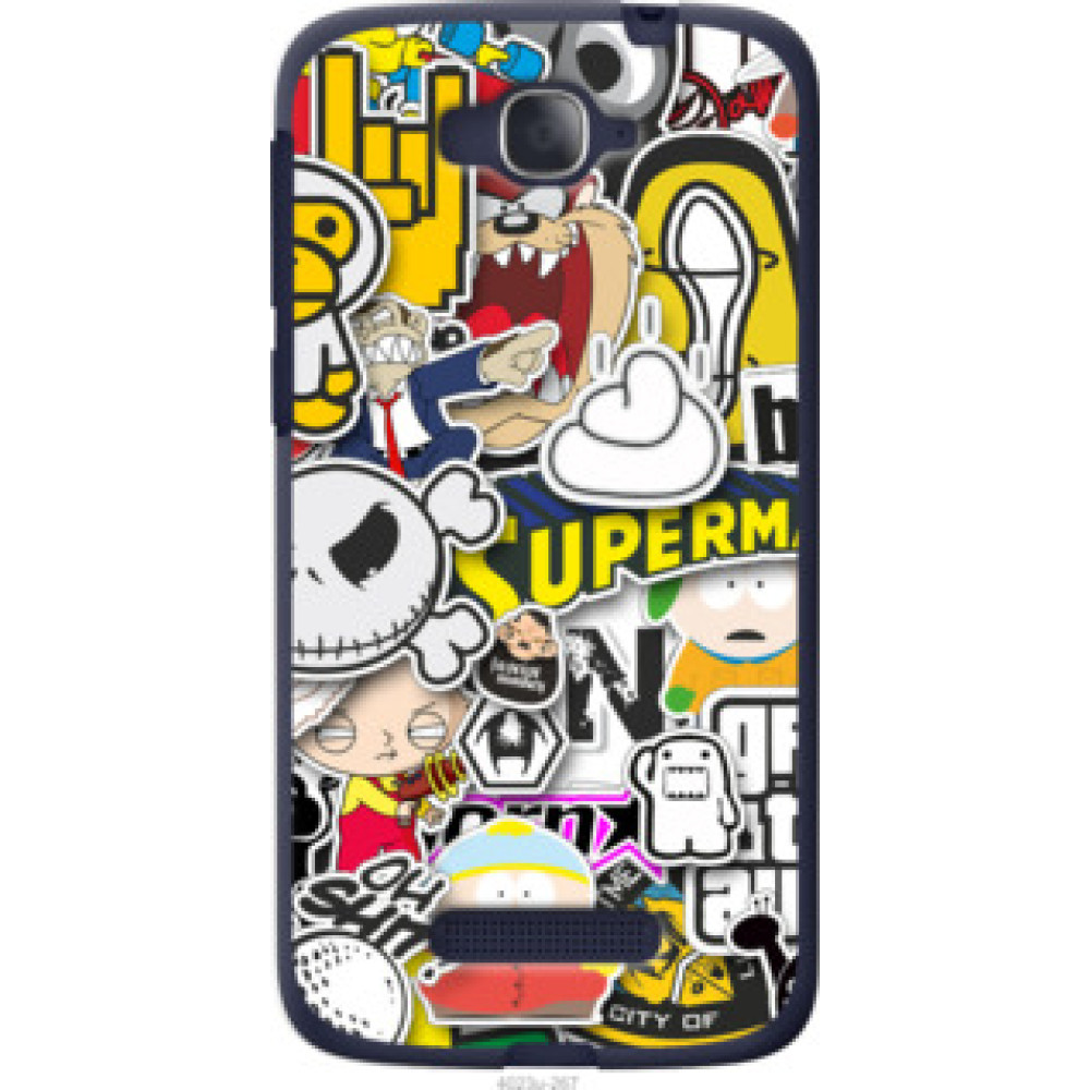 Чехол на Alcatel One Touch Pop C7 7041D Popular logos (4023u-267)