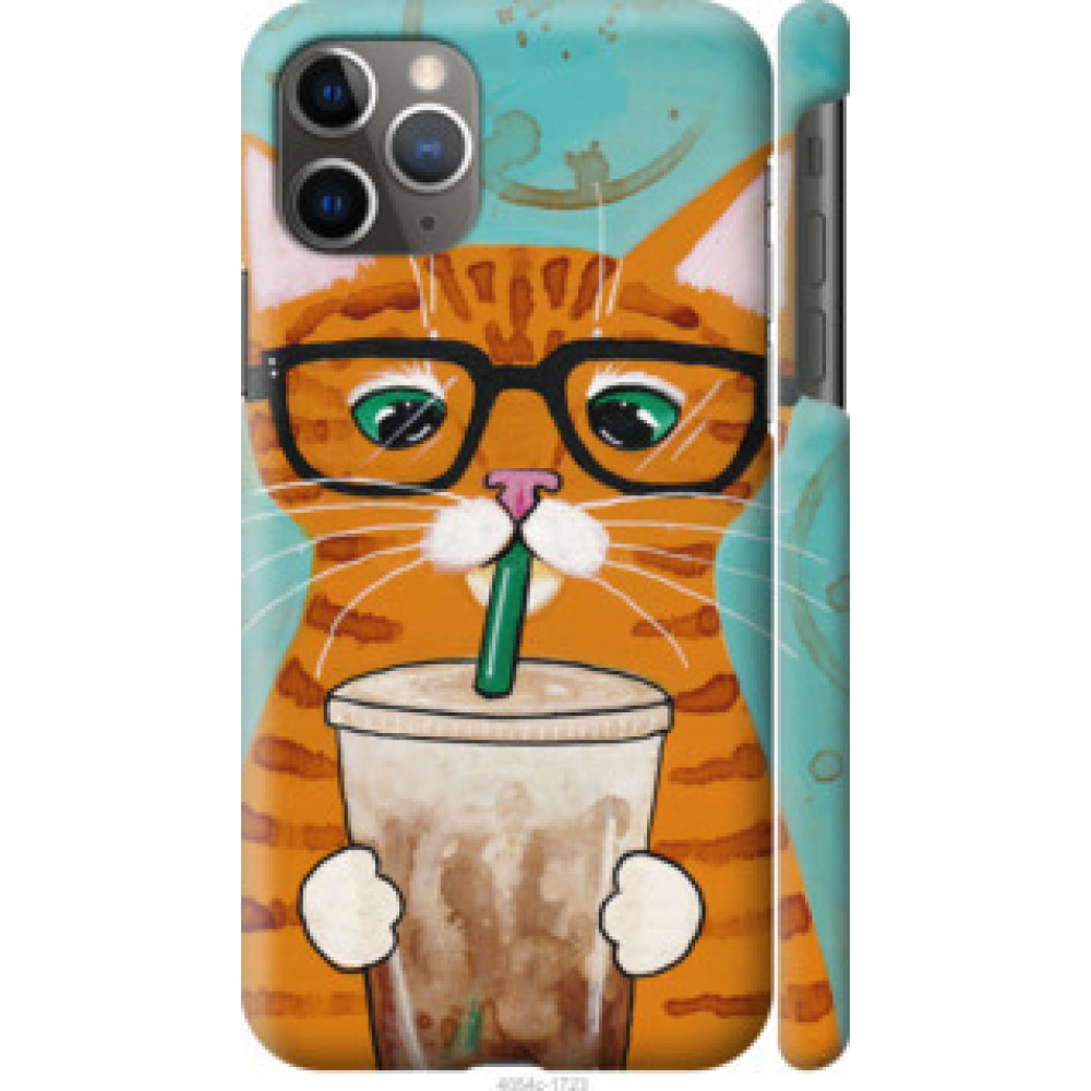 Чехол на Apple iPhone 11 Pro Max Зеленоглазый кот в очках (4054c-1723)