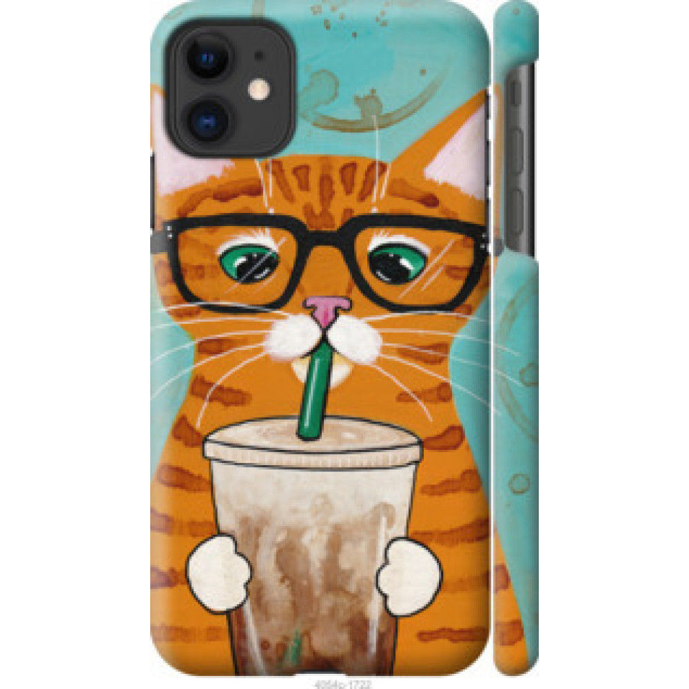 Чохол на Apple iPhone 11 Зеленоглазый кот в очках (4054c-1722)