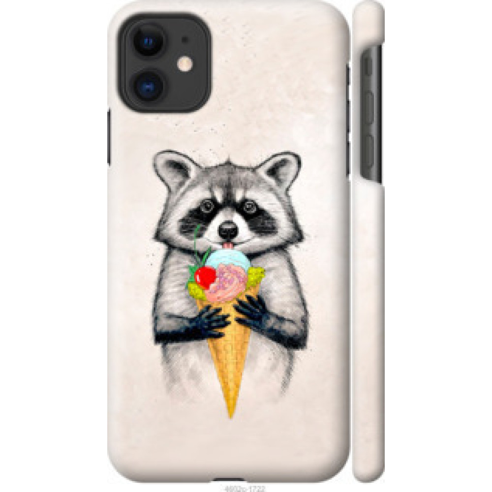 Чехол на Apple iPhone 11 Енотик с мороженым (4602c-1722)