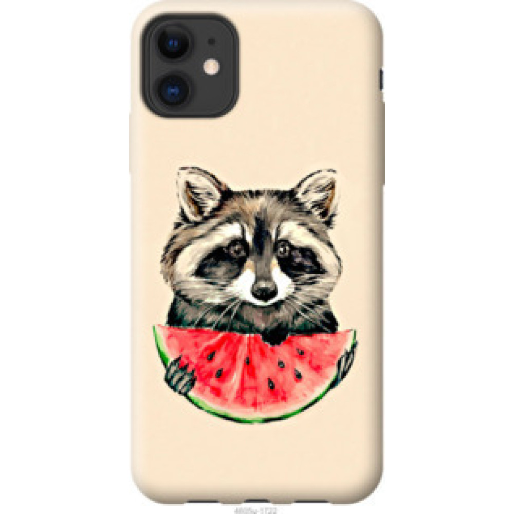 Чехол на Apple iPhone 11 Енотик с арбузом (4605u-1722)