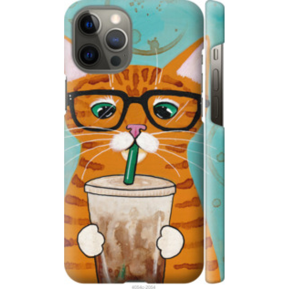 Чехол на Apple iPhone 12 Pro Max Зеленоглазый кот в очках (4054c-2054)