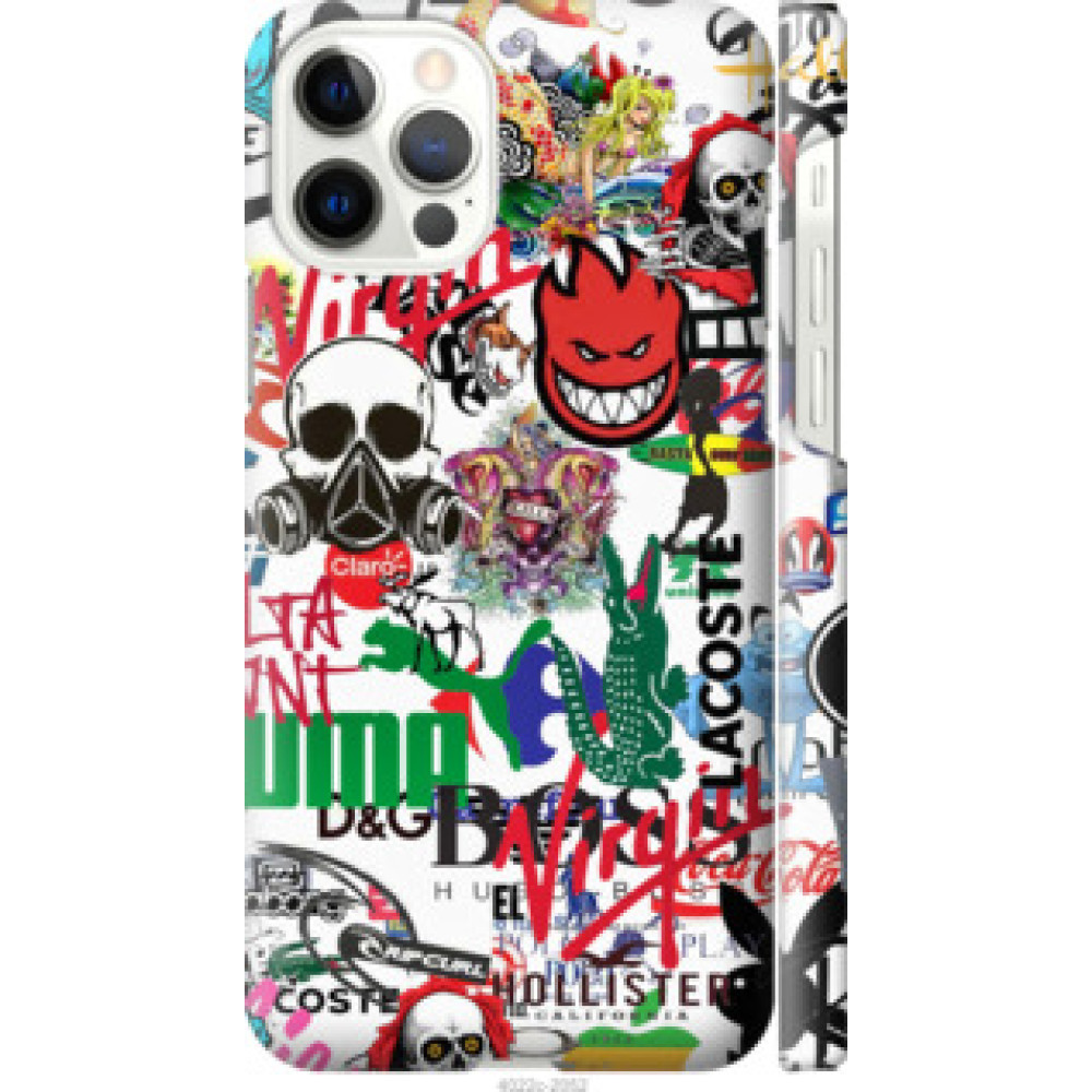 Чохол на Apple iPhone 12 Many different logos (4022c-2053)