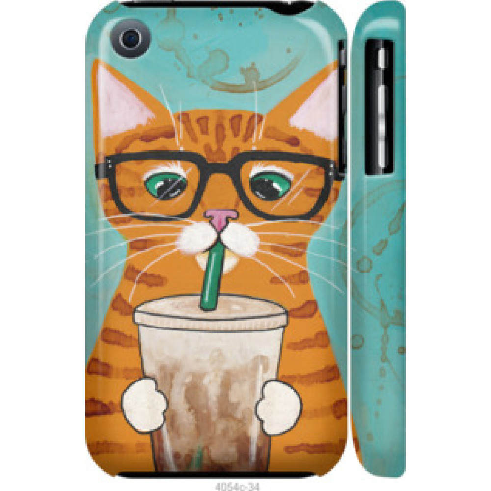 Чехол на iPhone 3Gs Зеленоглазый кот в очках (4054c-34)