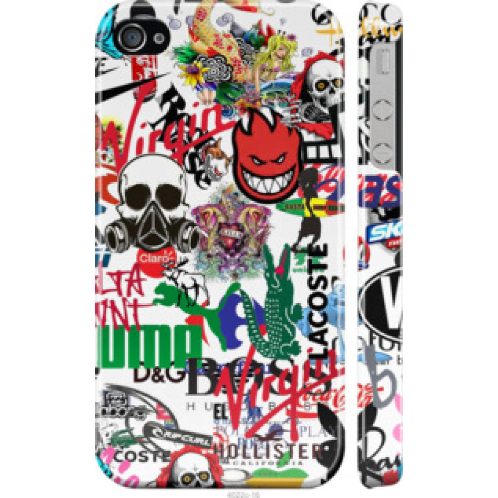 Чохол на Apple iPhone 4s Many different logos (4022c-12)