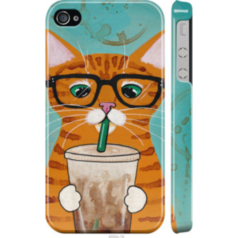Чехол на Apple iPhone 4s Зеленоглазый кот в очках (4054c-12)
