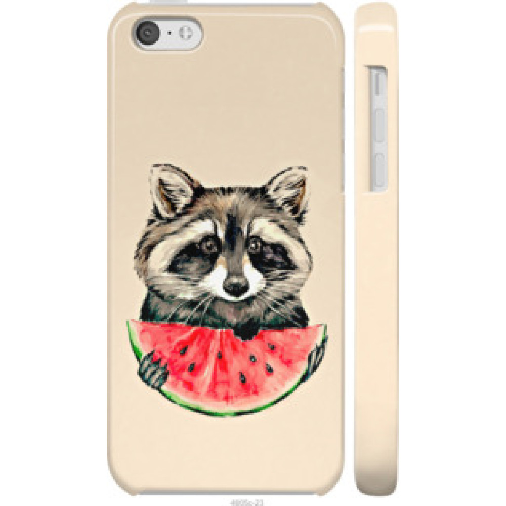Чохол на iPhone 5c Енотик с арбузом (4605c-23)