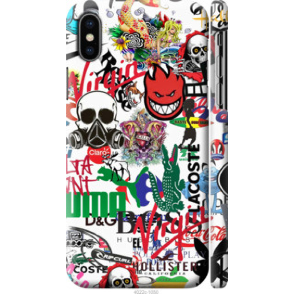 Чохол на Apple iPhone X Many different logos (4022c-1050)