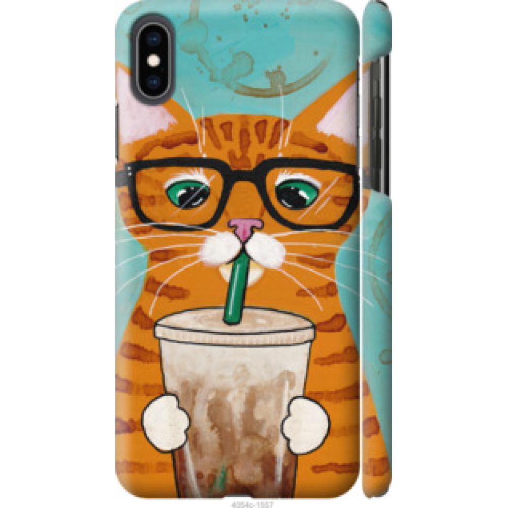 Чохол на Apple iPhone XS Max Зеленоглазый кот в очках (4054c-1557)