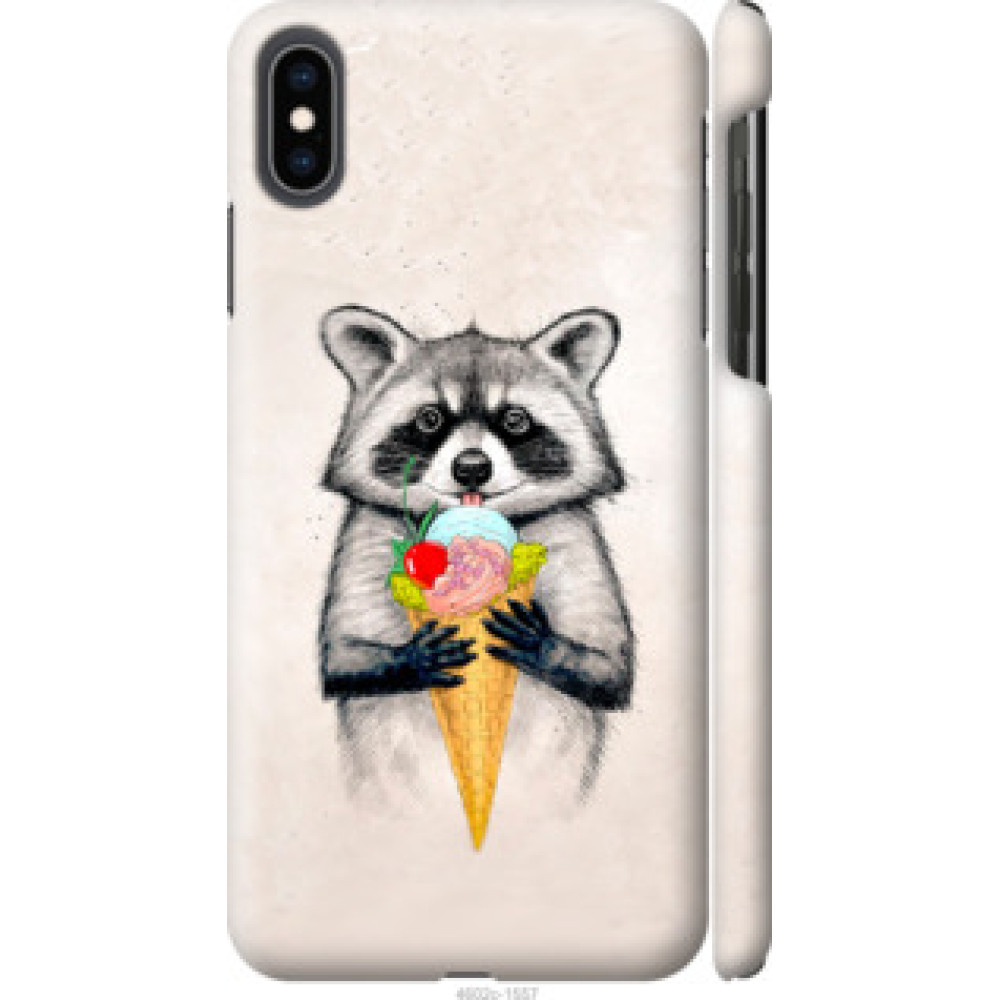 Чехол на Apple iPhone XS Max Енотик с мороженым (4602c-1557)