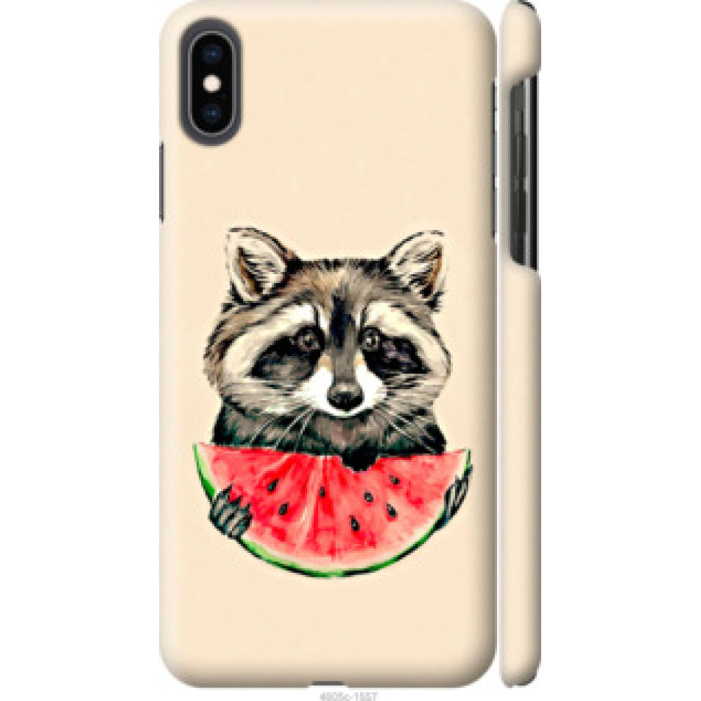 Чехол на Apple iPhone XS Max Енотик с арбузом (4605c-1557)