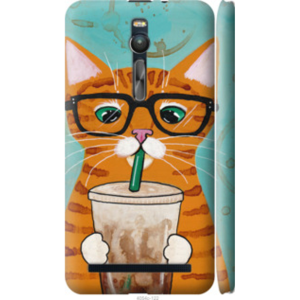 Чехол на Asus Zenfone 2 ZE551ML Зеленоглазый кот в очках (4054c-122)