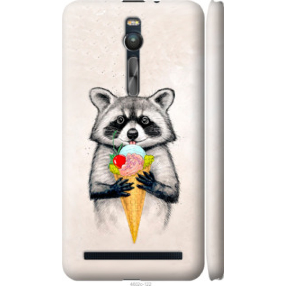 Чехол на Asus Zenfone 2 ZE551ML Енотик с мороженым (4602c-122)