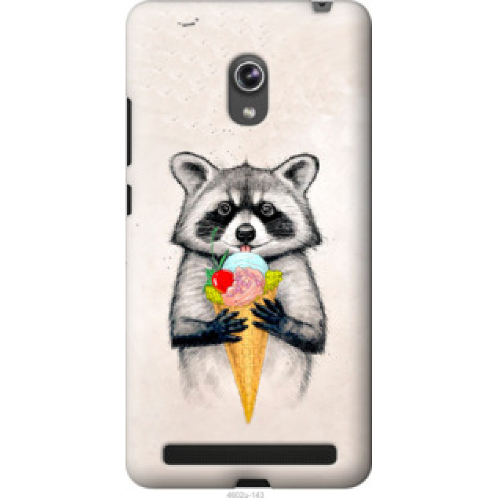 Чохол на Asus ZenFone 6 A600CG Енотик с мороженым (4602u-143)