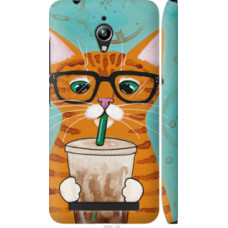 Чехол на Asus Zenfone Go ZC500TG Зеленоглазый кот в очках (4054c-160)