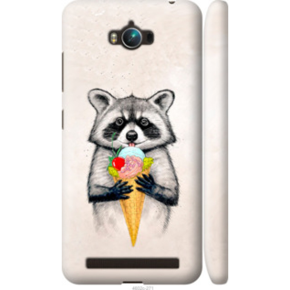 Чехол на Asus ZenFone Max ZC550KL Енотик с мороженым (4602c-271)