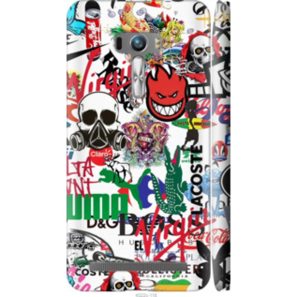 Чехол на Asus ZenFone Selfie ZD551KL Many different logos (4022c-116)
