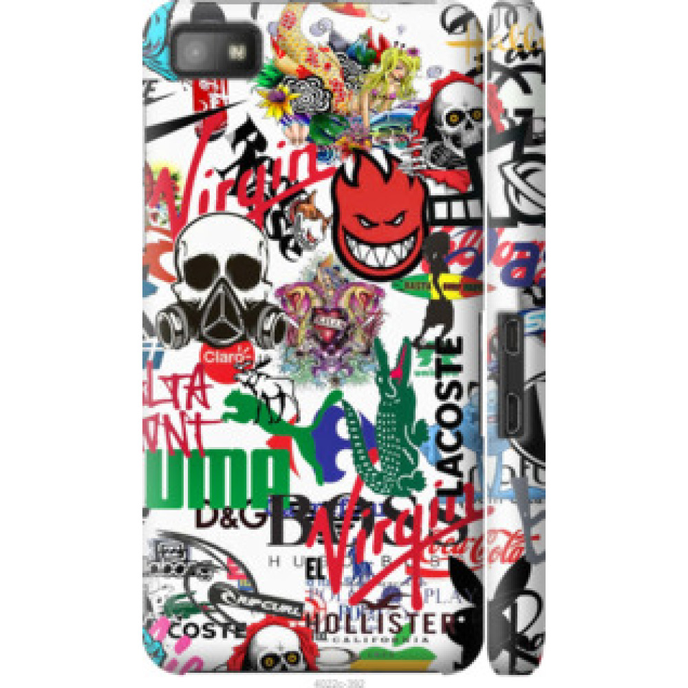 Чехол на Blackberry Z10 Many different logos (4022c-392)