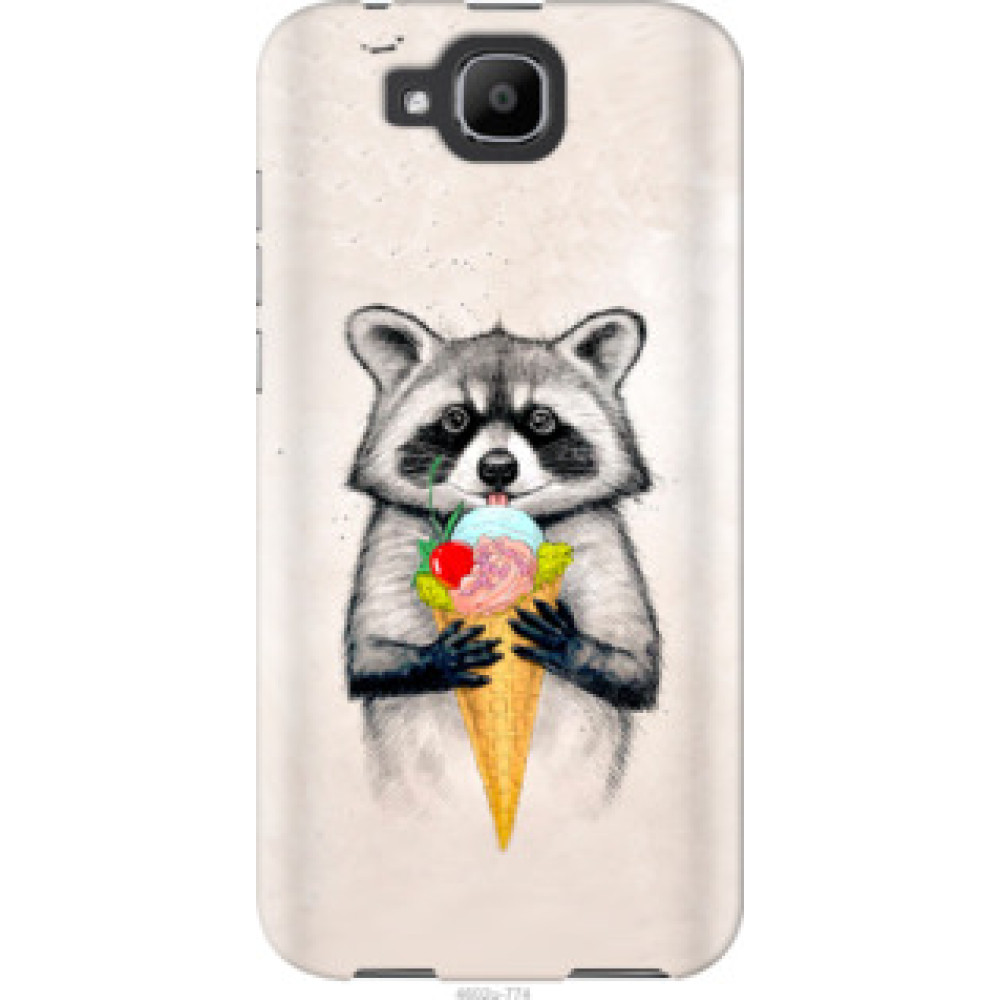 Чехол на Doogee X9 mini Енотик с мороженым (4602u-774)
