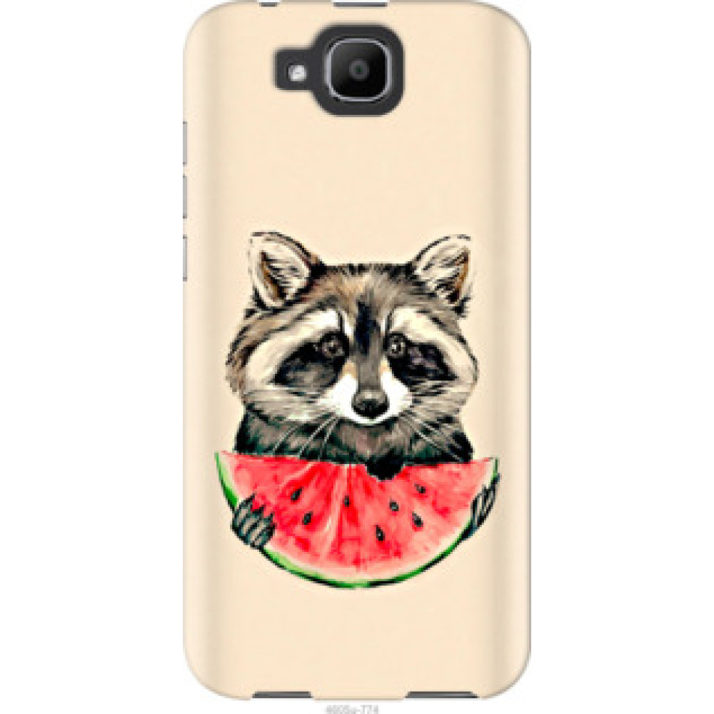 Чехол на Doogee X9 mini Енотик с арбузом (4605u-774)