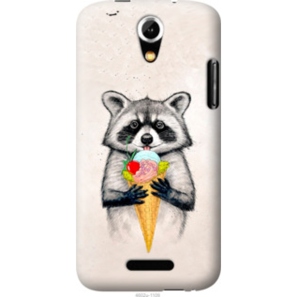 Чехол на Doogee Y100X Енотик с мороженым (4602u-1109)