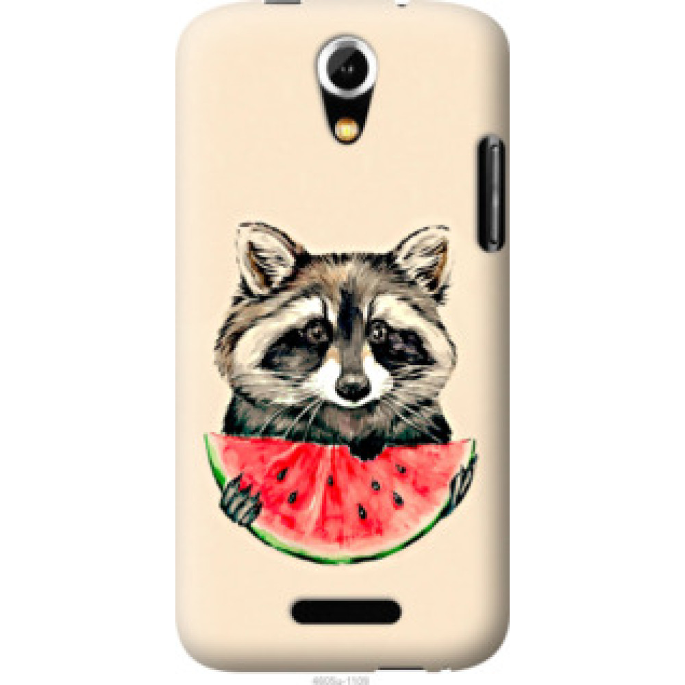 Чехол на Doogee Y100X Енотик с арбузом (4605u-1109)