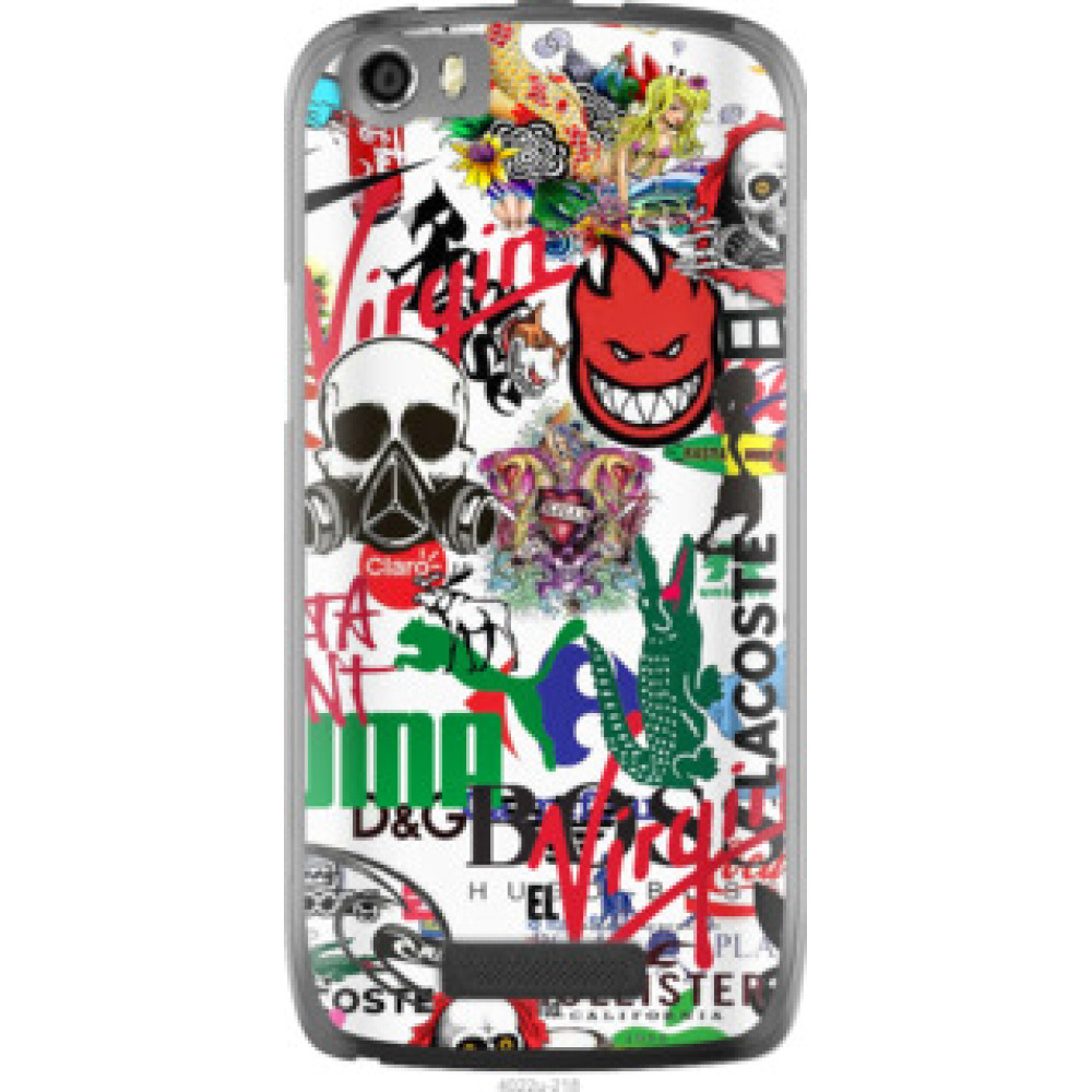 Чехол на Fly IQ4405 Many different logos (4022u-218)