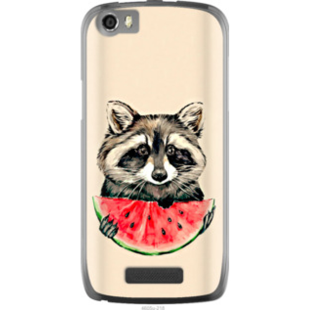 Чехол на Fly IQ4405 Енотик с арбузом (4605u-218)