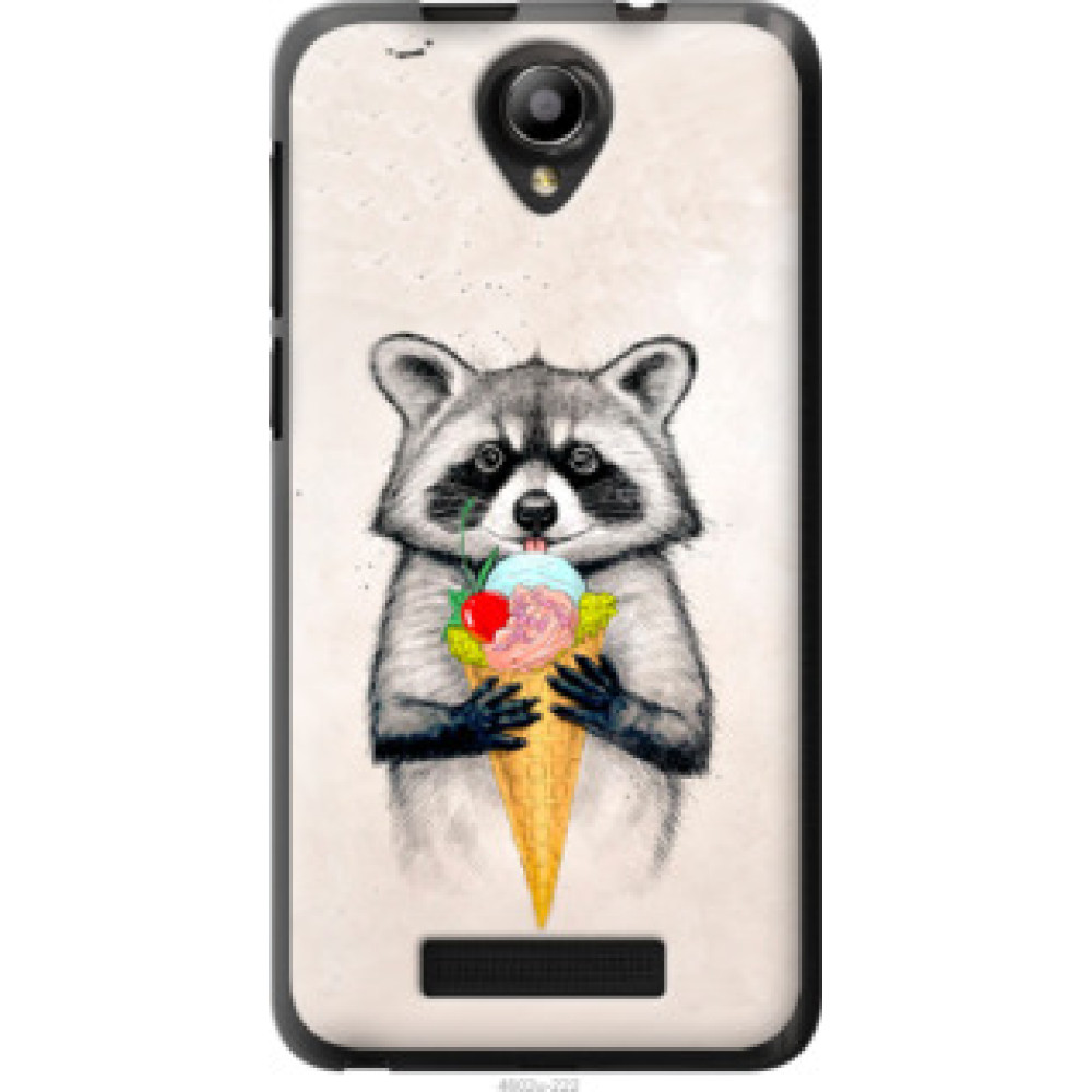 Чохол на Fly IQ4514 Енотик с мороженым (4602u-222)