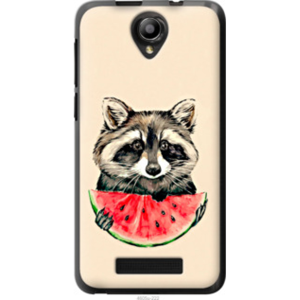 Чехол на Fly IQ4514 Енотик с арбузом (4605u-222)