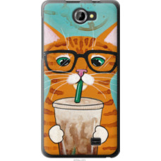 Чехол на Fly IQ456 Зеленоглазый кот в очках (4054u-223)