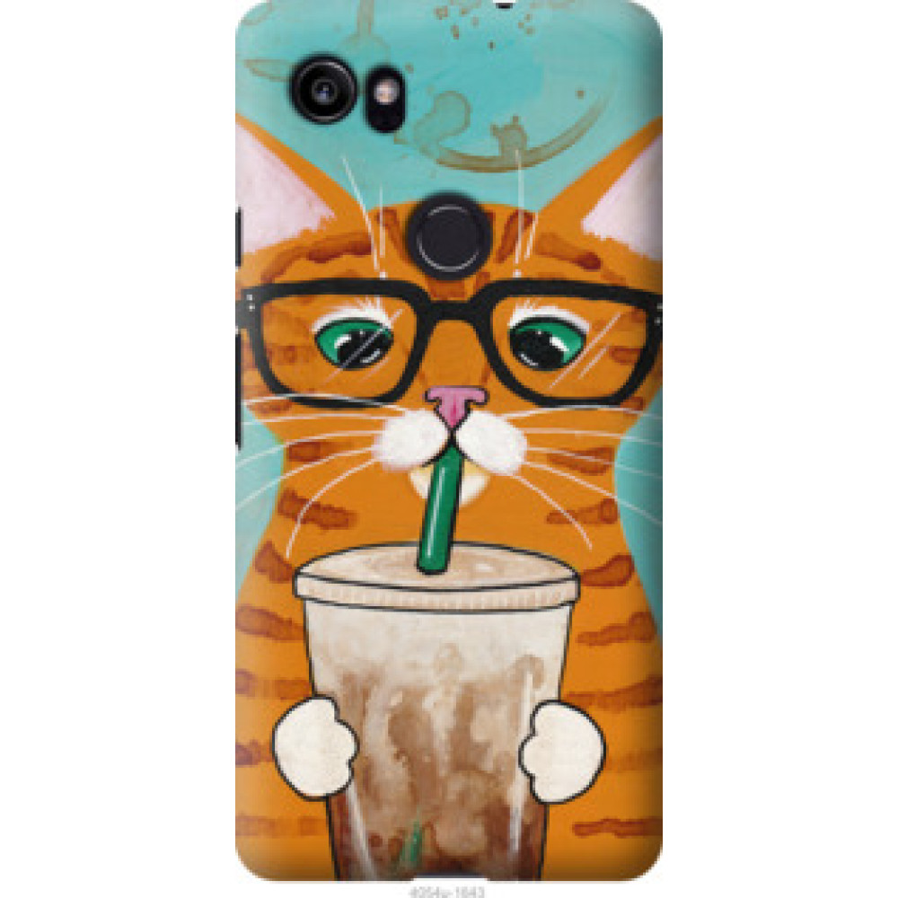 Чохол на Google PixeL 2 XL Зеленоглазый кот в очках (4054u-1643)