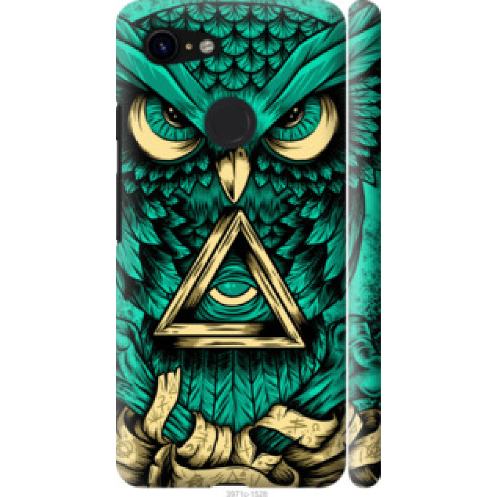 Чехол на Google Pixel 3 Сова Арт-тату (3971c-1528)
