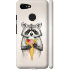 Чехол на Google Pixel 3 Енотик с мороженым (4602c-1528)