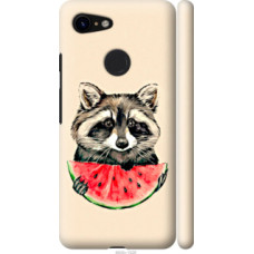 Чехол на Google Pixel 3 Енотик с арбузом (4605c-1528)