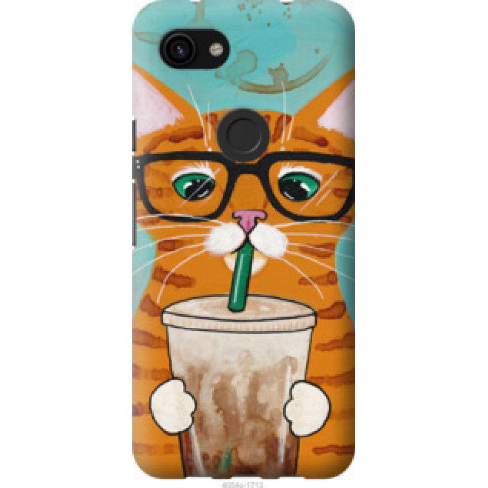 Чохол на Google Pixel 3a XL Зеленоглазый кот в очках (4054u-1713)