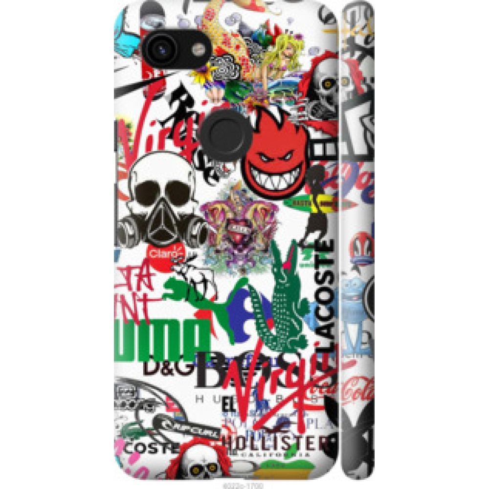 Чехол на Google Pixel 3a Many different logos (4022c-1700)