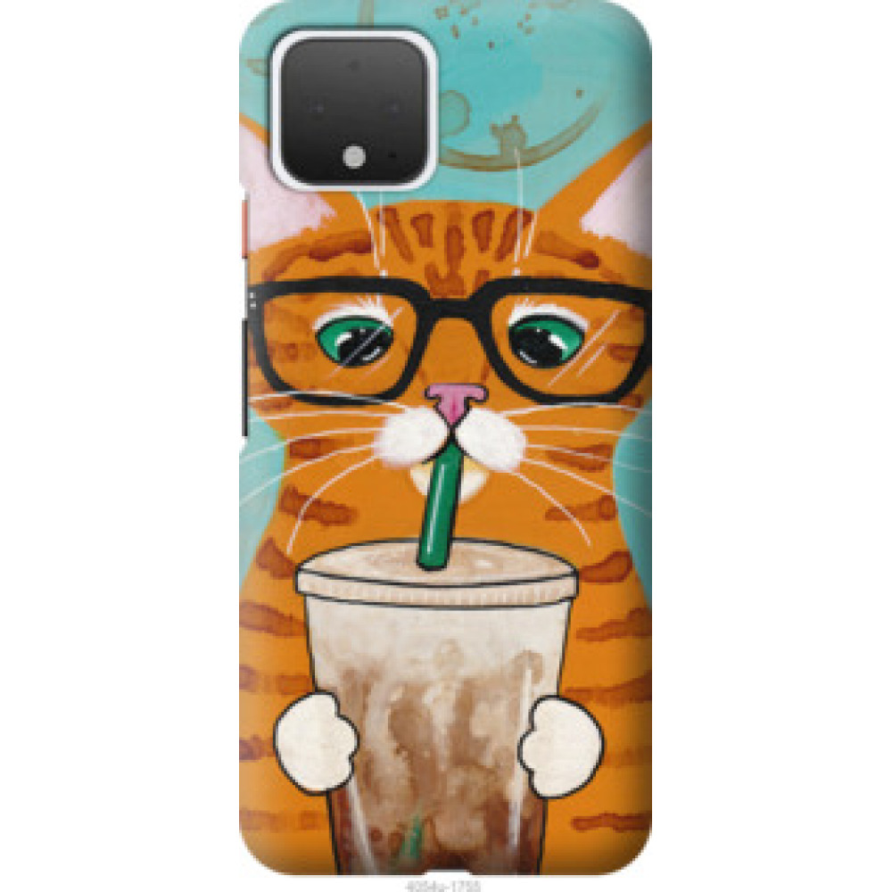 Чохол на Google Pixel 4 Зеленоглазый кот в очках (4054u-1755)