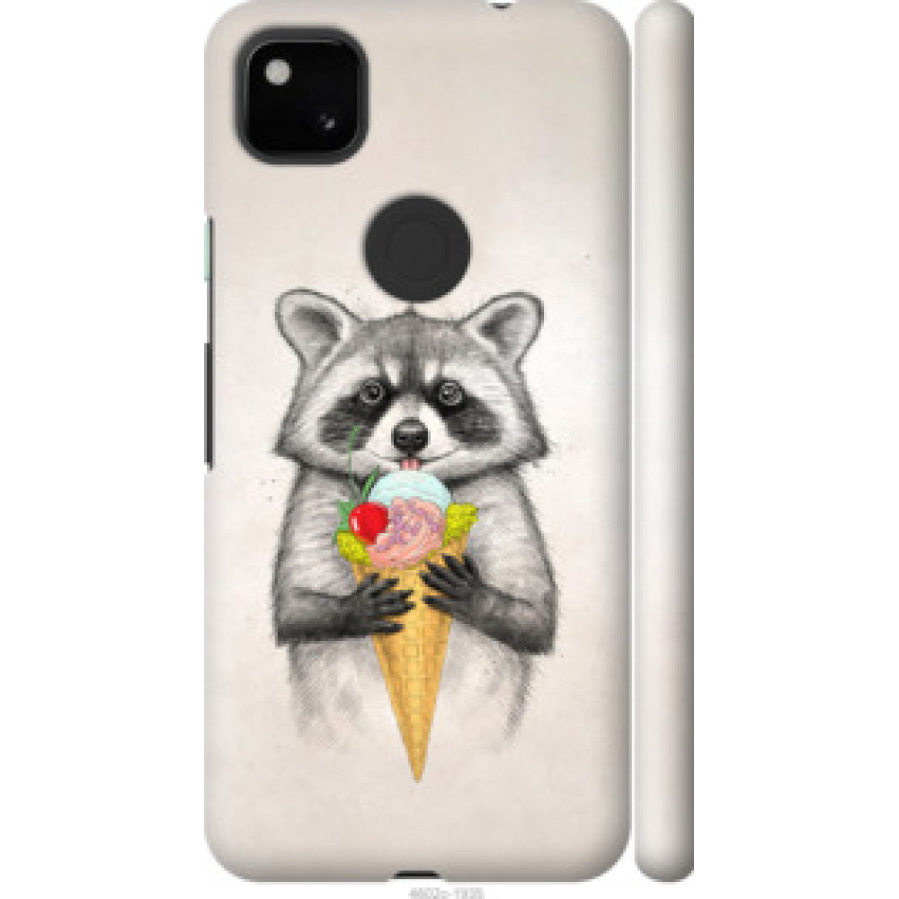 Чохол на Google Pixel 4A Енотик с мороженым (4602c-1935)