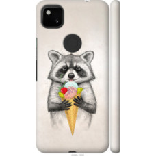 Чехол на Google Pixel 4A Енотик с мороженым (4602c-1935)
